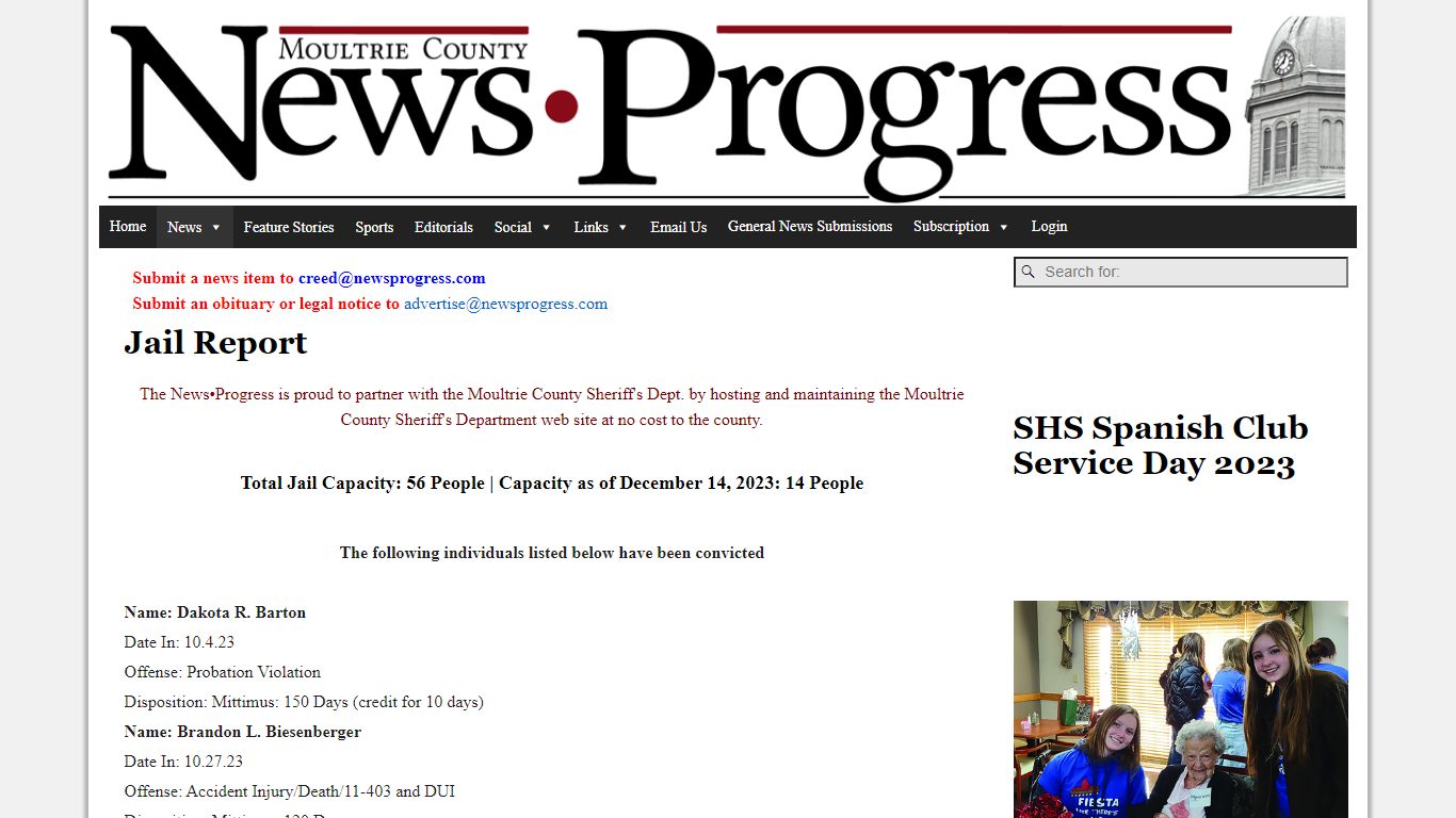 Jail Report – News Progress