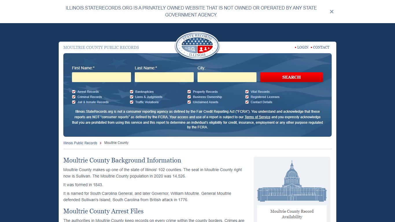 Moultrie County Arrest, Court, and Public Records | StateRecords.org